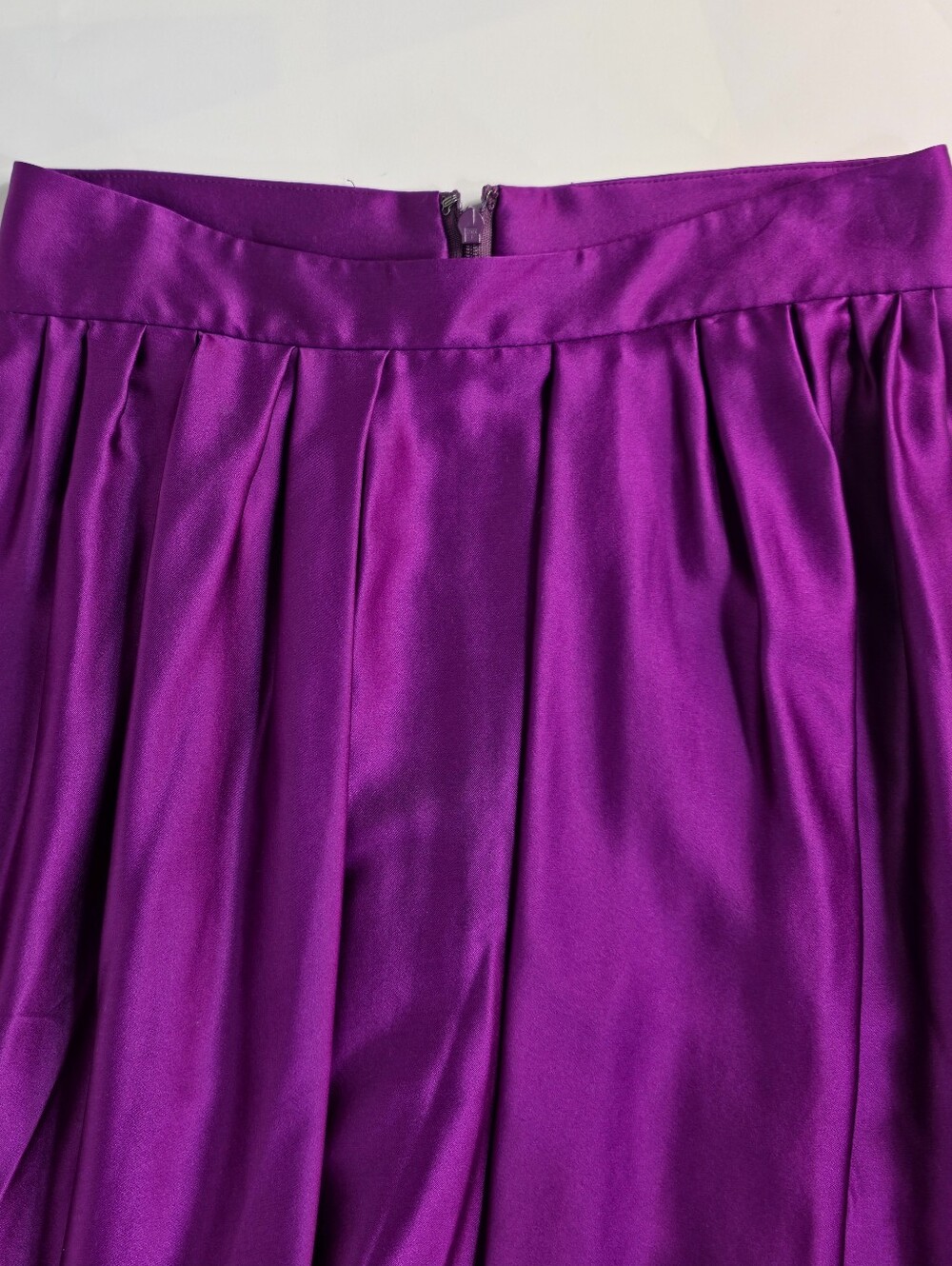 Yves Saint Laurent YSL 100% Silk Purple Magenta Knee Length Skirt XS - Picture 3 of 16